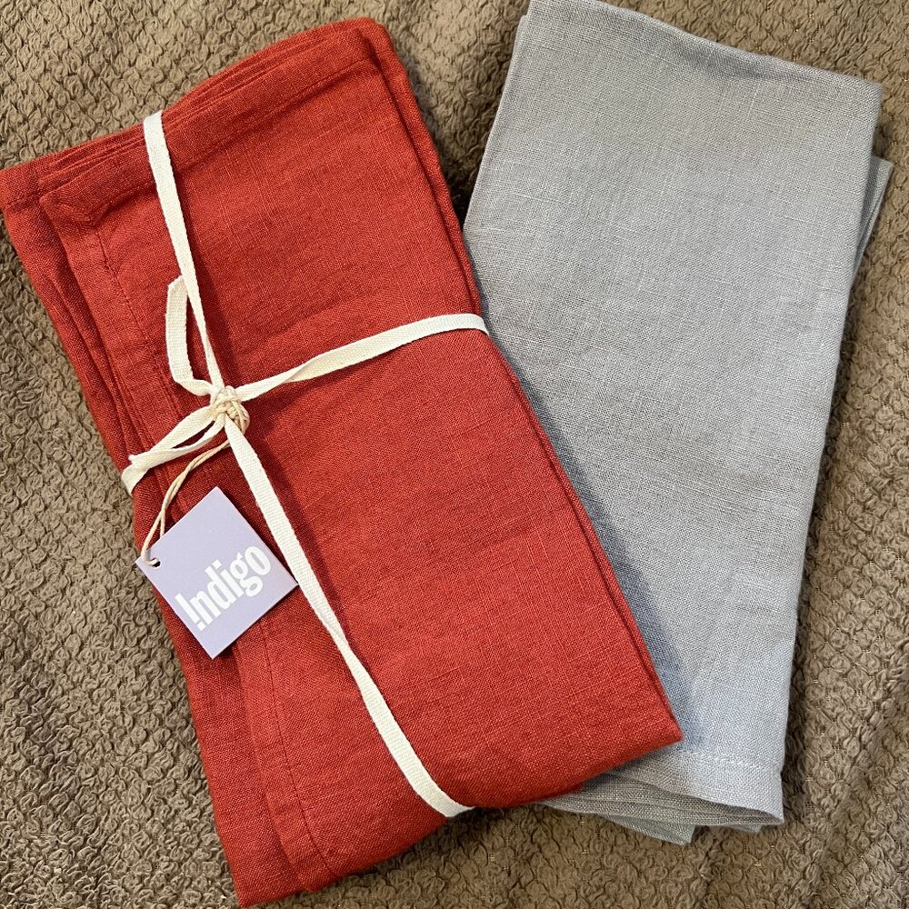 Indigo Linen Napkins NWT